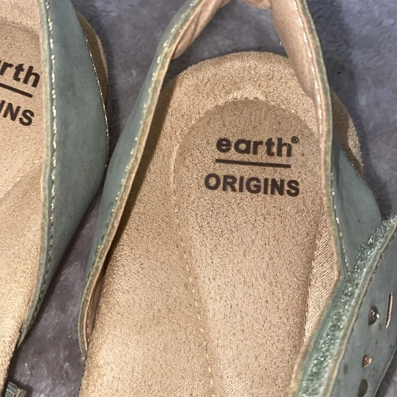 0704 Earth Green Sandals Comfortable Slip-On Design - Picture 2 of 10